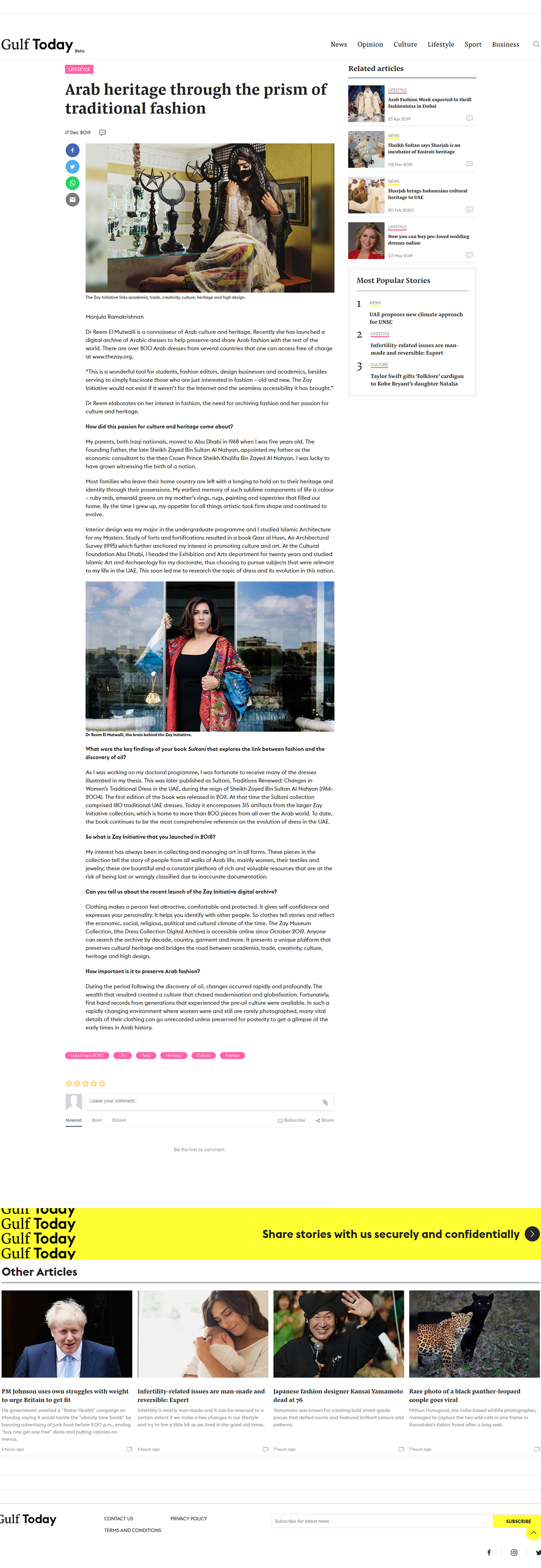 Arab heritage through the prism of traditional fashion