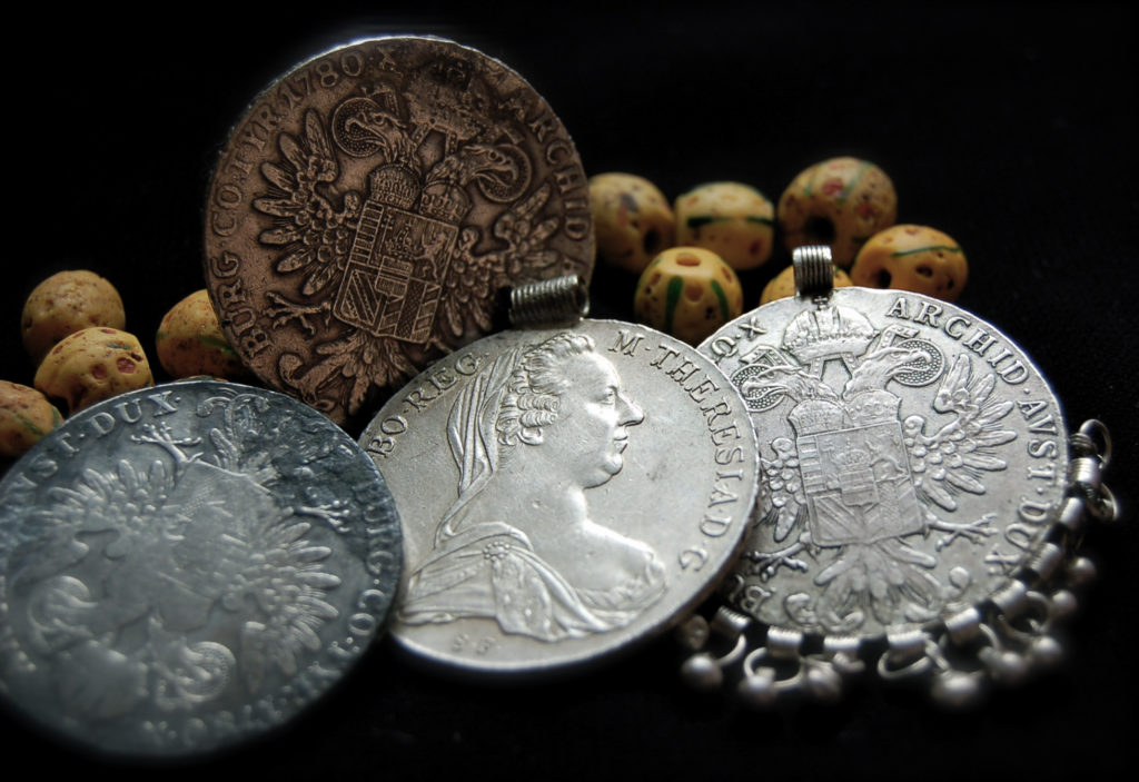 The Maria Theresia Thaler was the most popular coin to be used in jewellery because its silver content was guaranteed