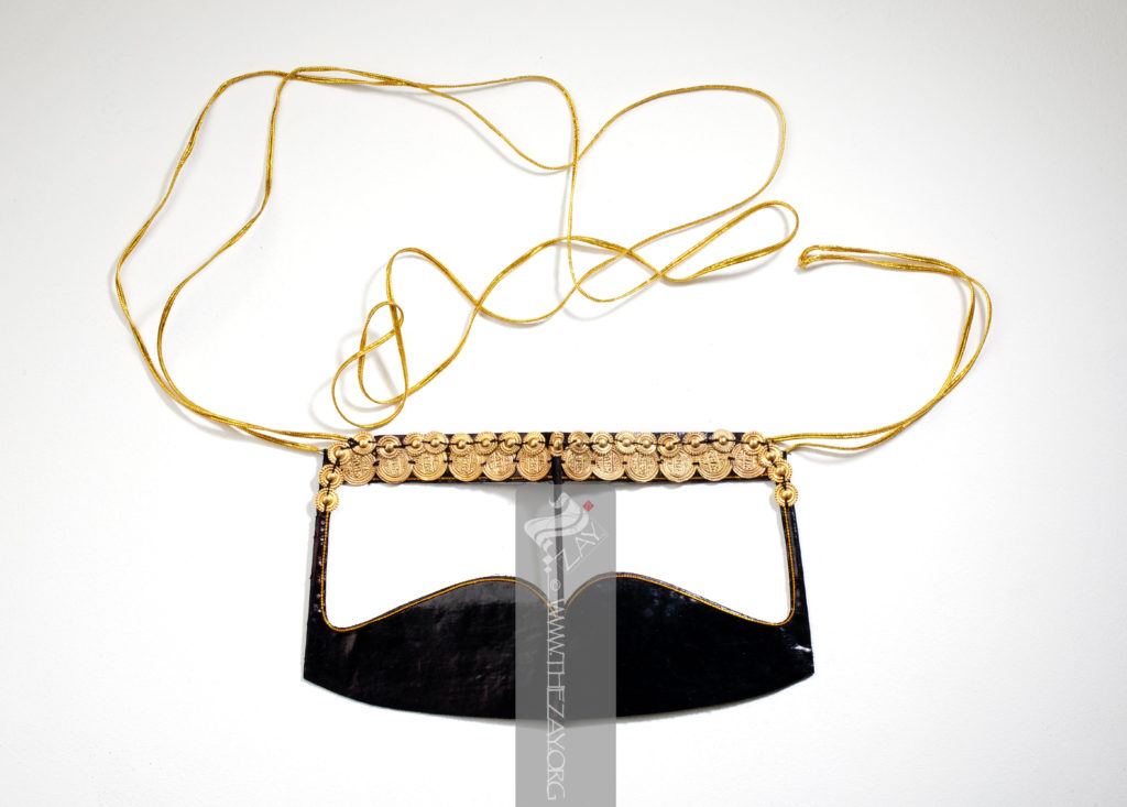 Gold embellished face mask UAE The Zay Initiative