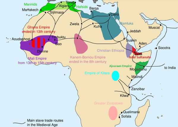 Slave trade routes Photo: Wikimedia Commons