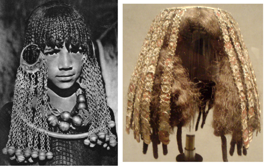 Siwan girl with cushit hairstyle and silver adornment (1930s) picture: Marion Wasdell and Brian de Villiers, via Vale (2015) pg 124