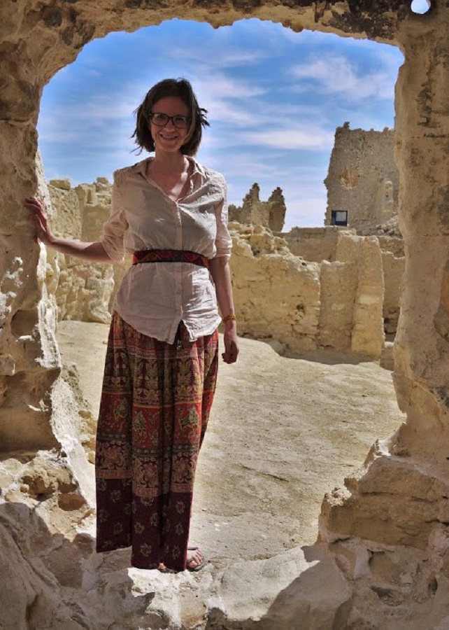 The author standing in the Temple of the Oracle, 2013