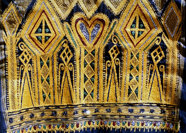 Detail of embroidery on new style poncho
