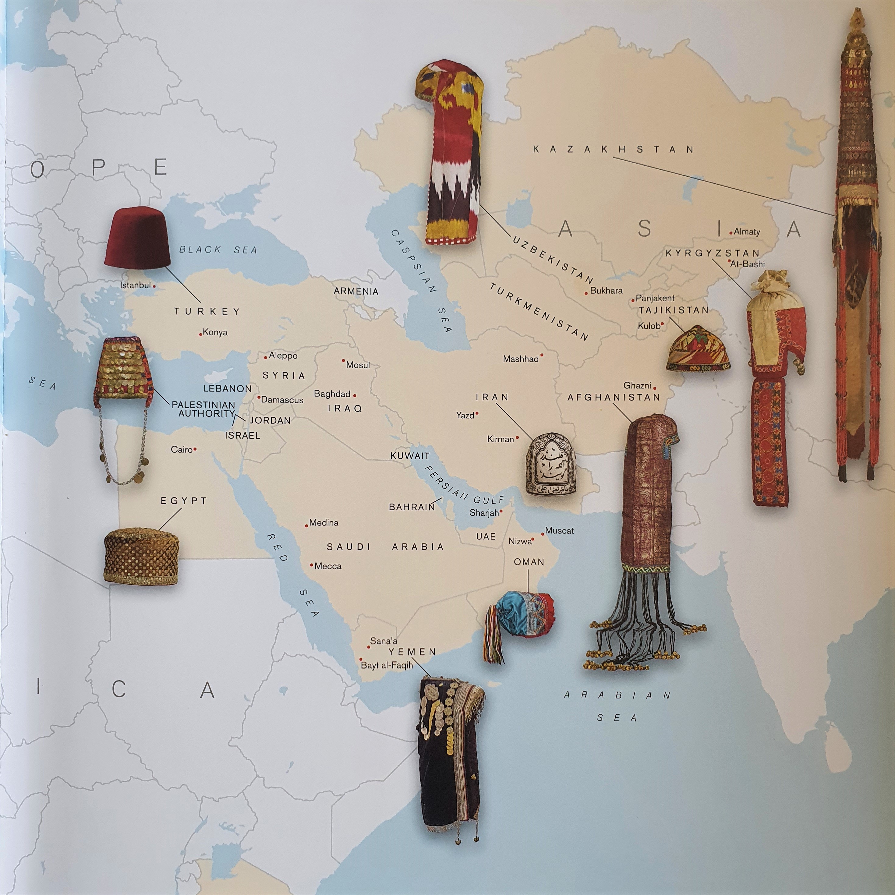 Textiles from the Middle East map